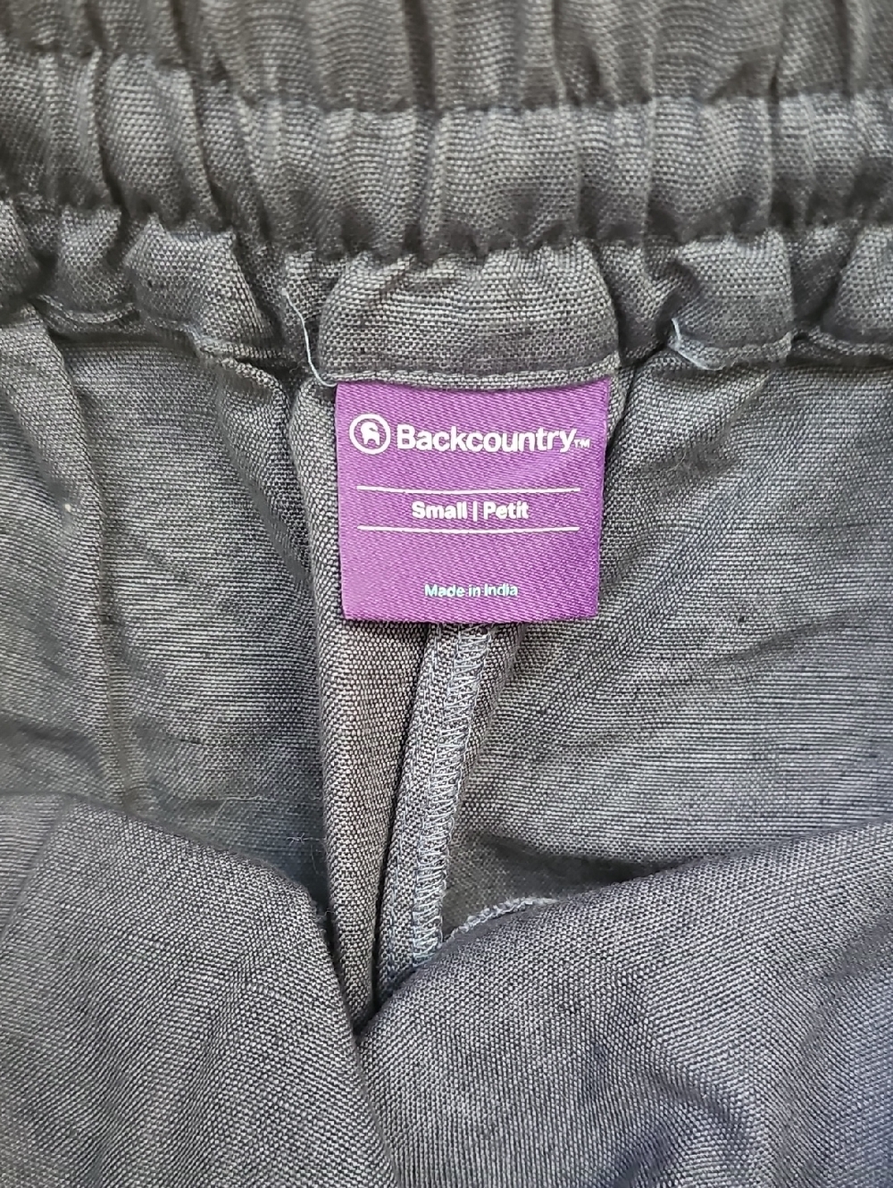 BackcountryTextured Cotton Linen Pull On Pant - Women's Small Petite Blue - Picture 5 of 7